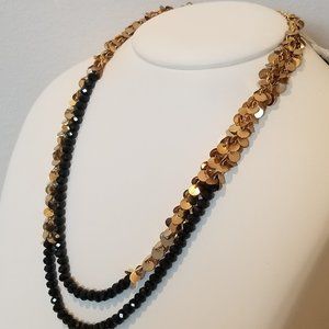 NWT M.Haskell gold and black beaded necklace